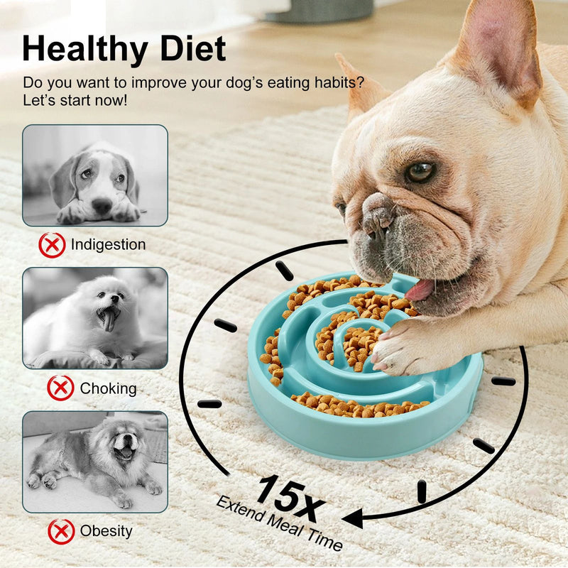 Pet Dog Slow Feeder Bowl Non Slip Anti-Gulping Slower Food Feeding Dishes Eco Dog Bowl For Large Medium Small Dogs Puppy